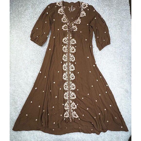 Free People Embroidered Fable Floral Midi Dress - Picture 8 of 15
